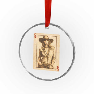 Funny Western Valentine Cowgirl Queen of Hearts Card Crystal Glass Ornament TS11 Print Your Wear