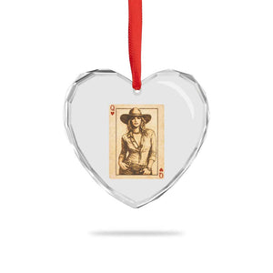 Funny Western Valentine Cowgirl Queen of Hearts Card Heart Crystal Glass Ornament TS11 Print Your Wear