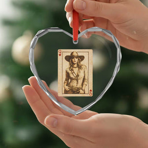 Funny Western Valentine Cowgirl Queen of Hearts Card Heart Crystal Glass Ornament TS11 Print Your Wear