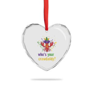 Funny Who's Your Crawdaddy Heart Crystal Glass Ornament Crawfish Beads Mardi Gras TS11 Print Your Wear