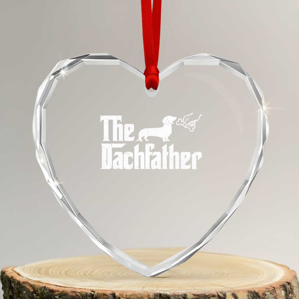 Funny Wiener Dog Dad Heart Crystal Glass Ornament The Dachshund Fathers Day Gifts For Dog Lovers TS10 Transparent Glass 3'' Heart Print Your Wear
