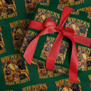 Funny Wiener Dog Wrapping Paper Roll Vintage Bootleg Gift For Dachshund Lover TS10 Green Print Your Wear