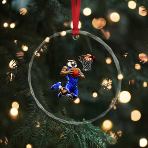 Funny Wildcat Dunking Basketball Crystal Glass Ornament Gift For Sports Fan TS12 Print Your Wear