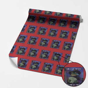 Funny Wizard Frog Fantasy Meme Wrapping Paper Roll Call Me Magic Cuz I Be Gathering MTG Gamer TS02 Red Print Your Wear