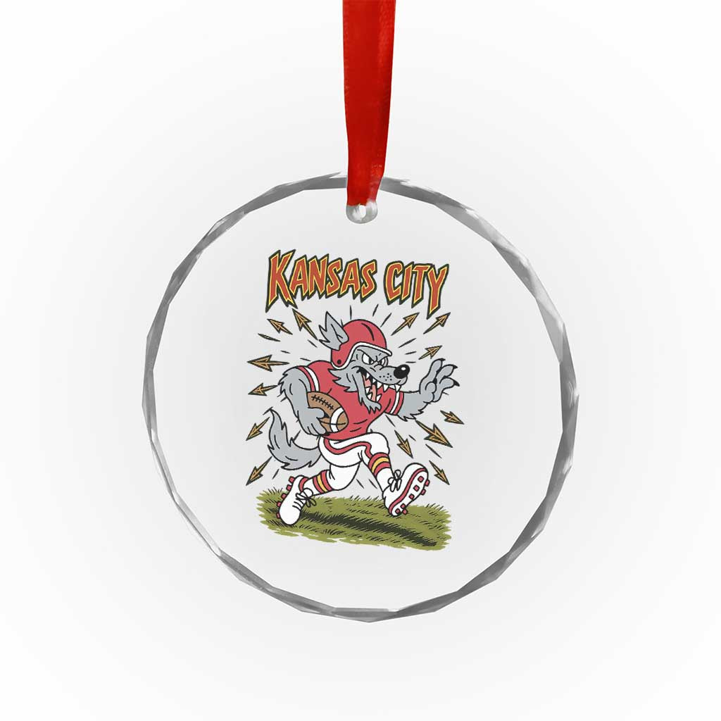 Funny Wolf Football Lover Crystal Glass Ornament Sport Humor Gift TS12 Print Your Wear
