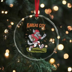 Funny Wolf Football Lover Crystal Glass Ornament Sport Humor Gift TS12 Print Your Wear