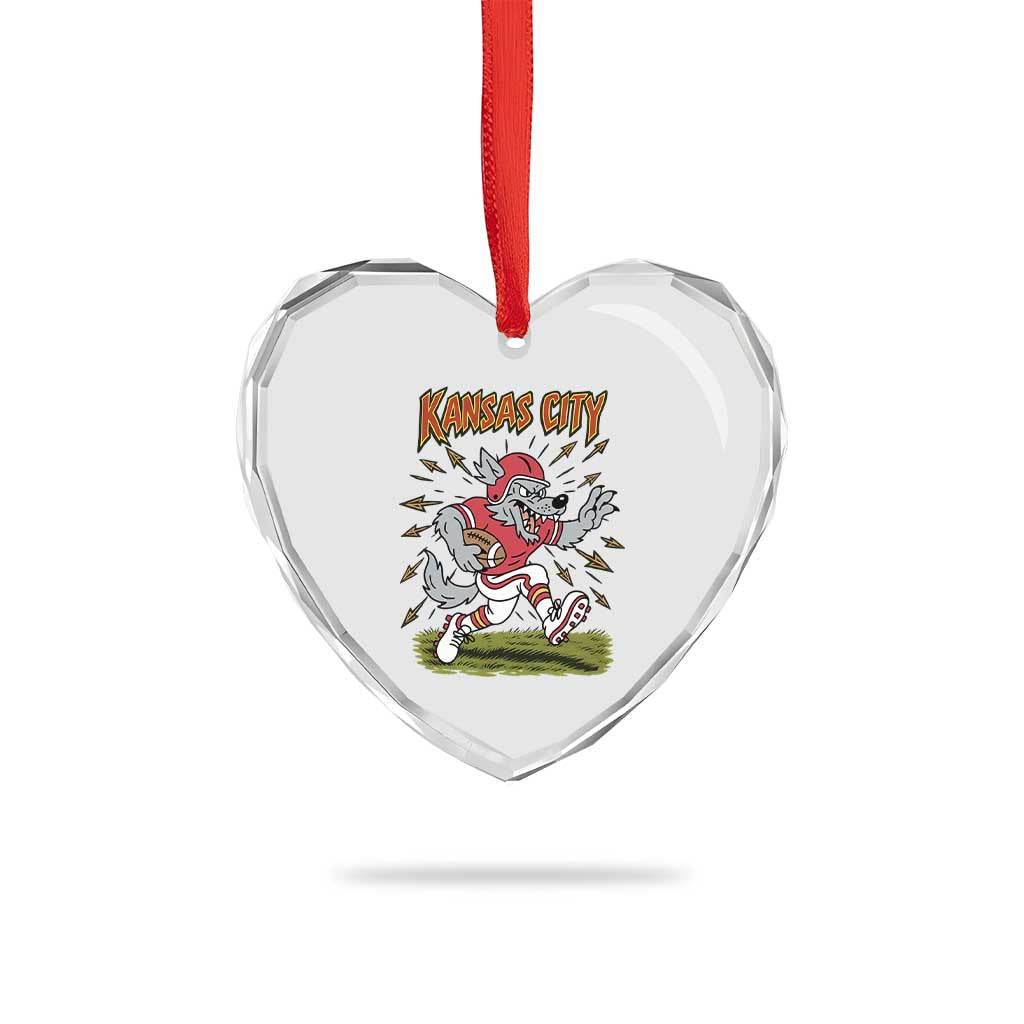 Funny Wolf Football Lover Heart Crystal Glass Ornament Sport Humor Gift TS12 Print Your Wear