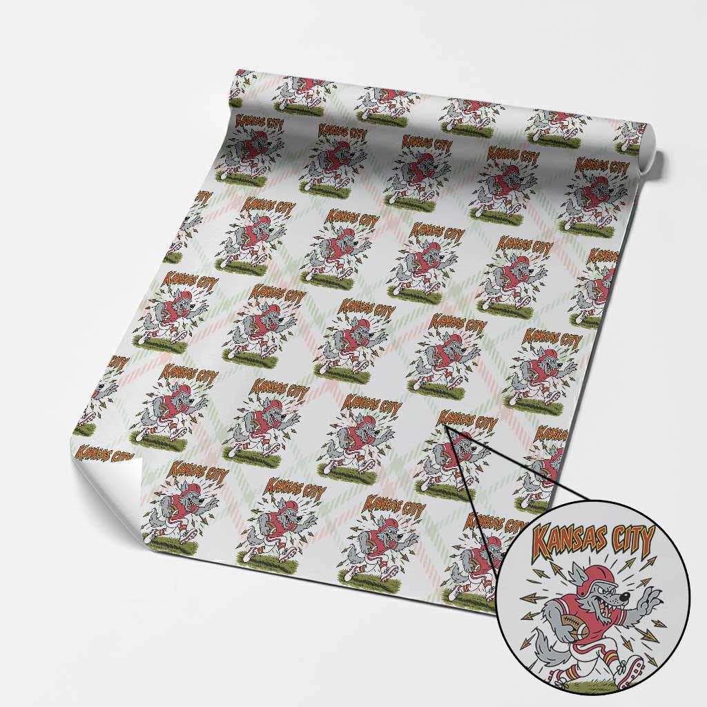 Funny Wolf Football Lover Wrapping Paper Roll Sport Humor Gift TS12 Christmas Plaid Print Your Wear