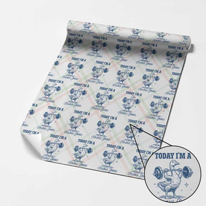 Funny Workout Silly Goose Wrapping Paper Roll Today I'm A Serious Goose Lifting Weights Gym TS02 Christmas Plaid Print Your Wear