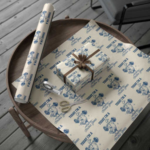 Funny Workout Silly Goose Wrapping Paper Roll Today I'm A Serious Goose Lifting Weights Gym TS02 Beige Print Your Wear