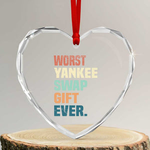 Funny Worst Yankee Swap Gift Ever Heart Crystal Glass Ornament Christmas Gift Exchange Game TS11 Transparent Glass 3'' Heart Print Your Wear