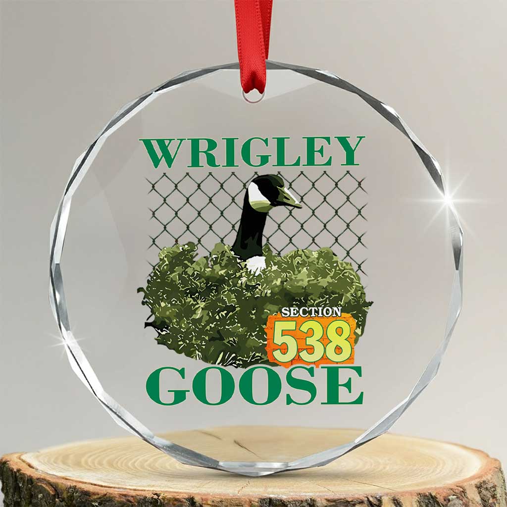 Funny Wrigley Goose Crystal Glass Ornament Section 538 Chicago TS02 Transparent Glass 3'' Circle Print Your Wear