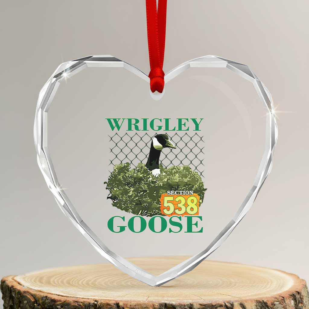 Funny Wrigley Goose Heart Crystal Glass Ornament Section 538 Chicago TS02 Transparent Glass 3'' Heart Print Your Wear