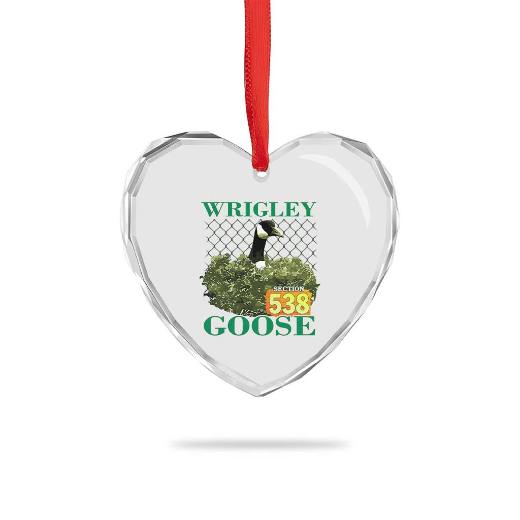 Funny Wrigley Goose Heart Crystal Glass Ornament Section 538 Chicago TS02 Print Your Wear
