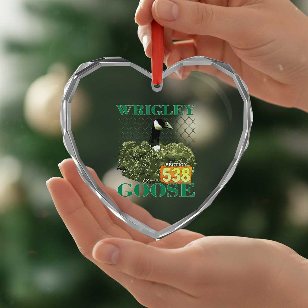 Funny Wrigley Goose Heart Crystal Glass Ornament Section 538 Chicago TS02 Print Your Wear