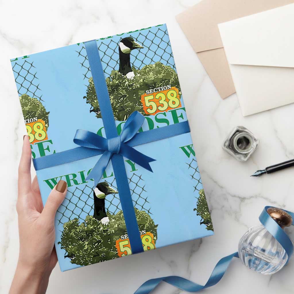 Funny Wrigley Goose Wrapping Paper Roll Section 538 Chicago TS02 Light Blue Print Your Wear