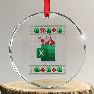 Funny Xmas Accountant Crystal Glass Ornament Excel REF Error Spreadsheet Santa Gift TS02 Transparent Glass 3'' Circle Print Your Wear