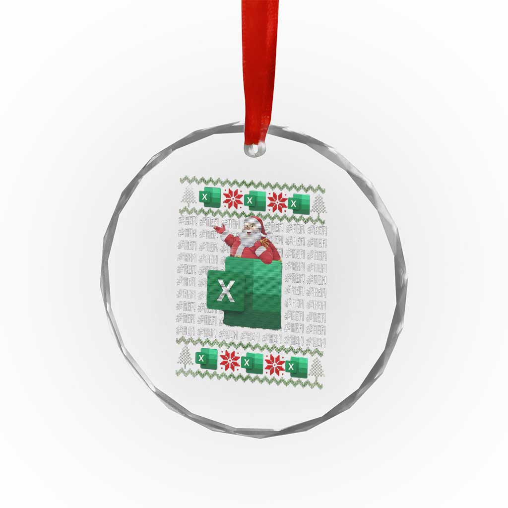 Funny Xmas Accountant Crystal Glass Ornament Excel REF Error Spreadsheet Santa Gift TS02 Print Your Wear