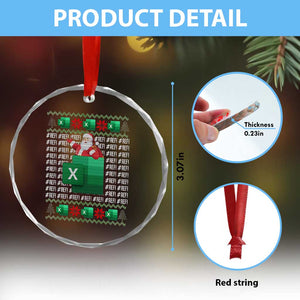 Funny Xmas Accountant Crystal Glass Ornament Excel REF Error Spreadsheet Santa Gift TS02 Print Your Wear