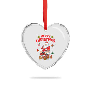 Funny Xmas Bad Santa Heart Crystal Glass Ornament Santa Pooping Down The Chimney TS09 Print Your Wear