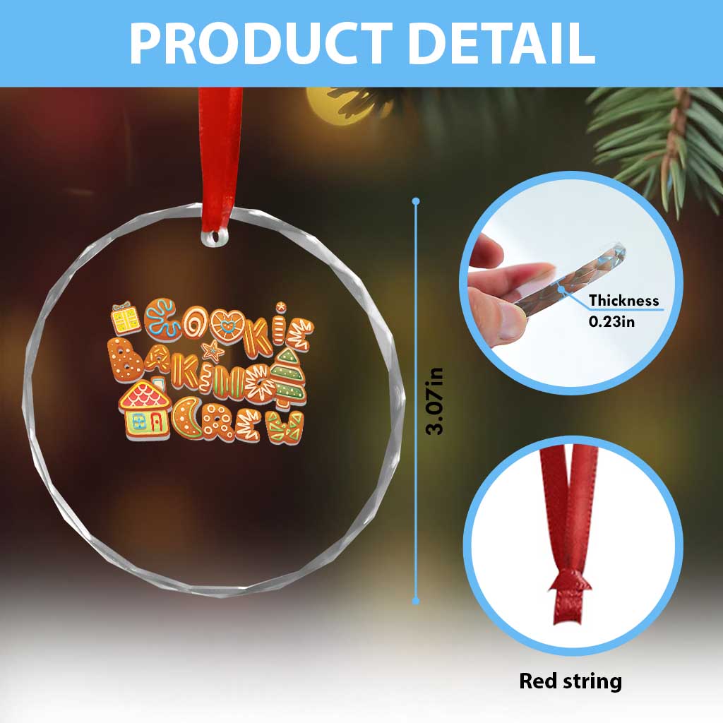 Funny Xmas Baking Crystal Glass Ornament Cookie Baking Crew Family Matching TS11 Print Your Wear