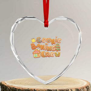 Funny Xmas Baking Heart Crystal Glass Ornament Cookie Baking Crew Family Matching TS11 Transparent Glass 3'' Heart Print Your Wear