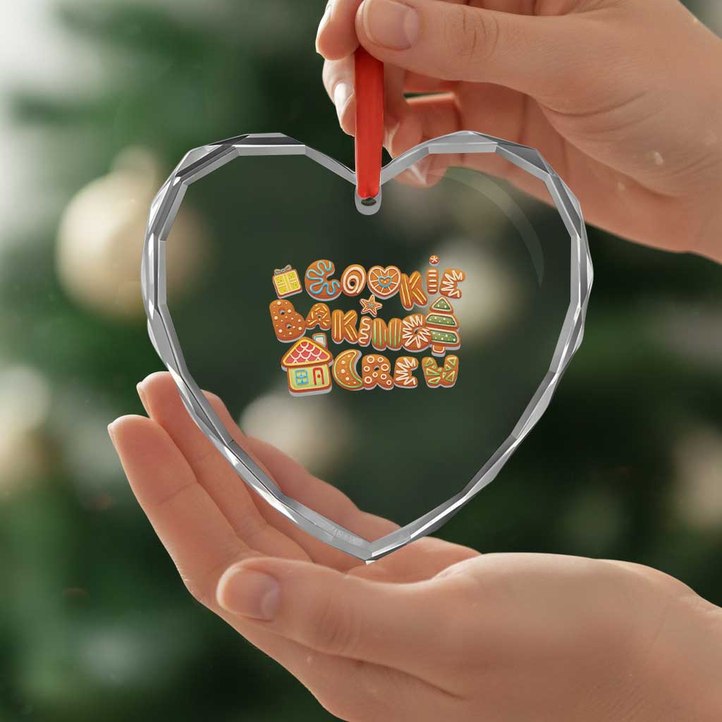 Funny Xmas Baking Heart Crystal Glass Ornament Cookie Baking Crew Family Matching TS11 Print Your Wear