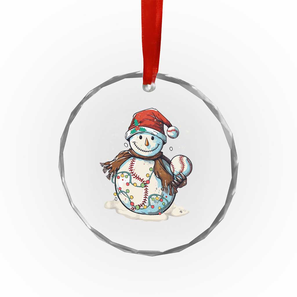 Funny Xmas Baseball Crystal Glass Ornament Cute Snowman Baseball Players Santa Hat TS11 Print Your Wear