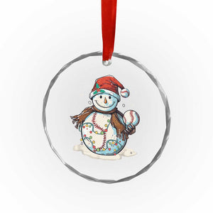 Funny Xmas Baseball Crystal Glass Ornament Cute Snowman Baseball Players Santa Hat TS11 Print Your Wear