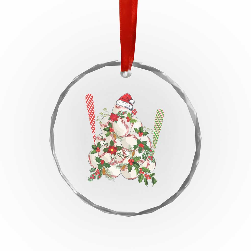Funny Xmas Baseball Crystal Glass Ornament Santa Sports Balls Snow Xmas Tree TS11 Print Your Wear