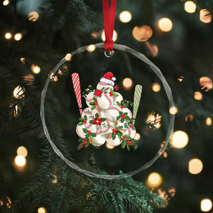 Funny Xmas Baseball Crystal Glass Ornament Santa Sports Balls Snow Xmas Tree TS11 Print Your Wear