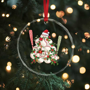 Funny Xmas Baseball Crystal Glass Ornament Santa Sports Balls Snow Xmas Tree TS11 Print Your Wear