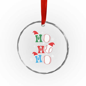 Funny Xmas Baseball Crystal Glass Ornament Triple Ho Sport Santa Hat TS11 Print Your Wear