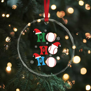 Funny Xmas Baseball Crystal Glass Ornament Triple Ho Sport Santa Hat TS11 Print Your Wear