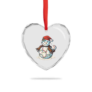 Funny Xmas Baseball Heart Crystal Glass Ornament Cute Snowman Baseball Players Santa Hat TS11 Print Your Wear