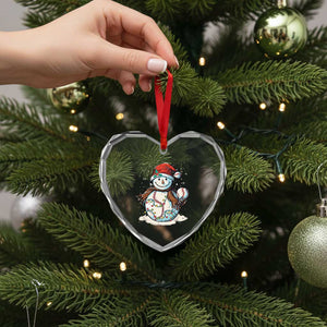 Funny Xmas Baseball Heart Crystal Glass Ornament Cute Snowman Baseball Players Santa Hat TS11 Print Your Wear
