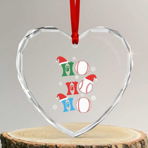 Funny Xmas Baseball Heart Crystal Glass Ornament Triple Ho Sport Santa Hat TS11 Transparent Glass 3'' Heart Print Your Wear