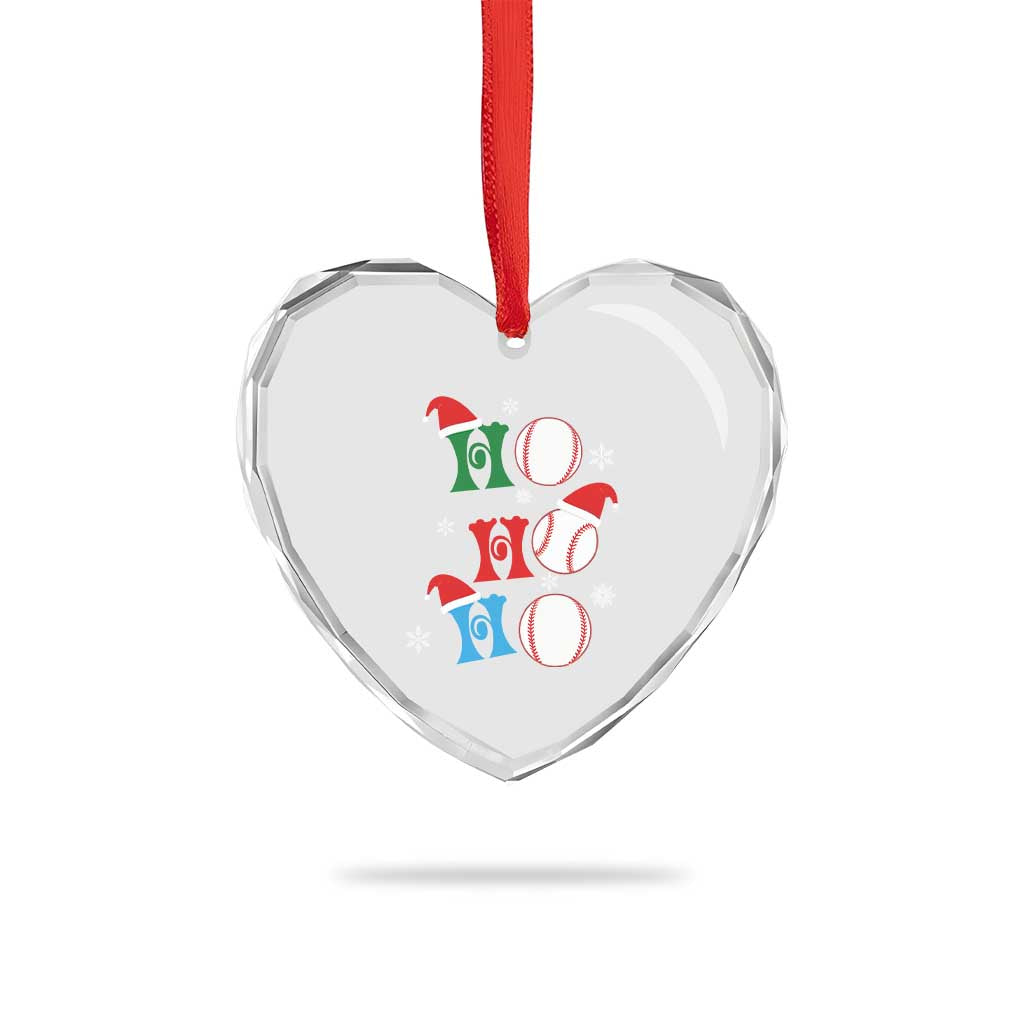 Funny Xmas Baseball Heart Crystal Glass Ornament Triple Ho Sport Santa Hat TS11 Print Your Wear