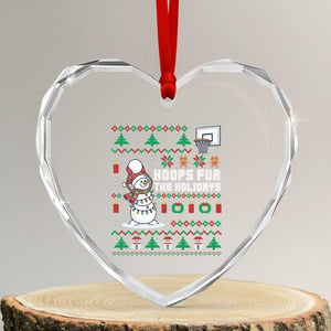 Funny Xmas Basketball Snowmen Heart Crystal Glass Ornament Hoops For The Holidays Ugly Sweater TS12 Transparent Glass 3'' Heart Print Your Wear