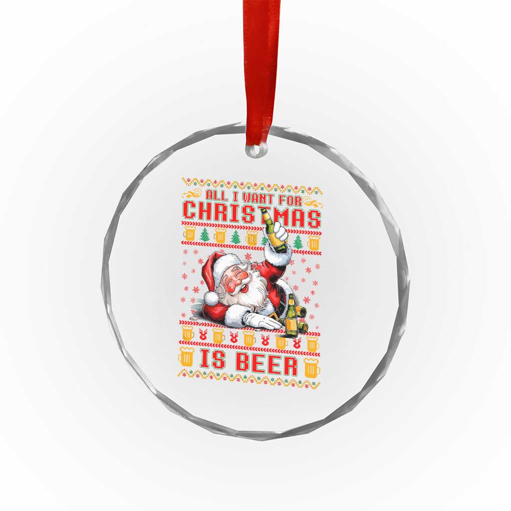Funny Xmas Beer Crystal Glass Ornament It's the Most Wonderful Time For A Beer TS09 Print Your Wear