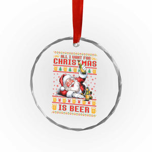 Funny Xmas Beer Crystal Glass Ornament It's the Most Wonderful Time For A Beer TS09 Print Your Wear