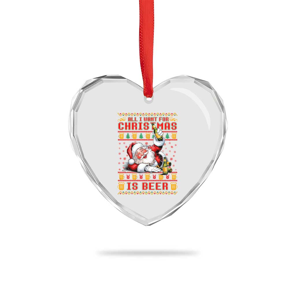 Funny Xmas Beer Heart Crystal Glass Ornament It's the Most Wonderful Time For A Beer TS09 Print Your Wear