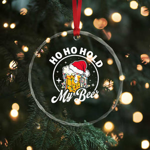 Funny Xmas Beers Crystal Glass Ornament Ho Ho Hold My Beer Vintage Mug Santa Hat TS11 Print Your Wear
