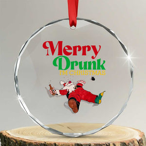 Funny Xmas Beers Crystal Glass Ornament Merry Drunk I'm Christmas Santa TS11 Transparent Glass 3'' Circle Print Your Wear