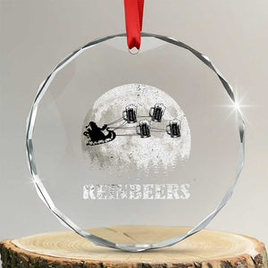 Funny Xmas Beers Crystal Glass Ornament Reinbeers Santa Sleigh Moon TS11 Transparent Glass 3'' Circle Print Your Wear