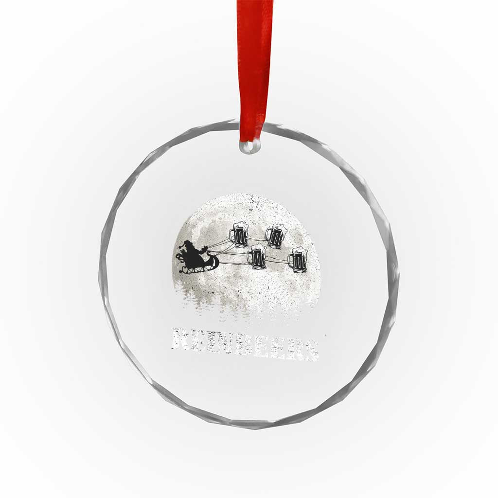 Funny Xmas Beers Crystal Glass Ornament Reinbeers Santa Sleigh Moon TS11 Print Your Wear