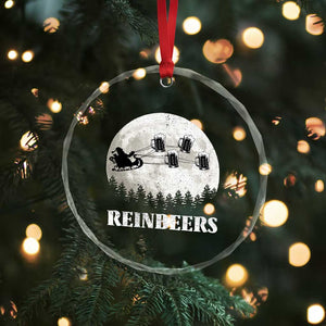 Funny Xmas Beers Crystal Glass Ornament Reinbeers Santa Sleigh Moon TS11 Print Your Wear