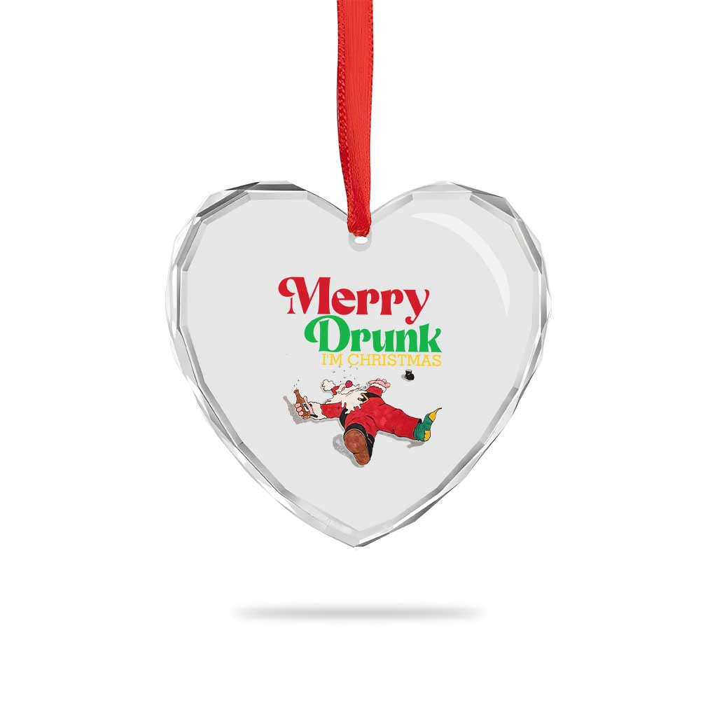 Funny Xmas Beers Heart Crystal Glass Ornament Merry Drunk I'm Christmas Santa TS11 Print Your Wear