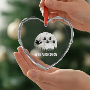 Funny Xmas Beers Heart Crystal Glass Ornament Reinbeers Santa Sleigh Moon TS11 Print Your Wear