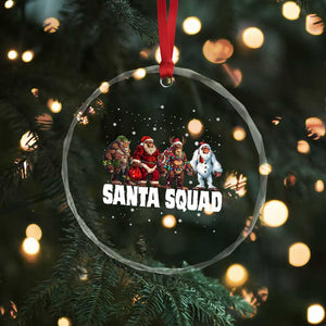 Funny Xmas Bigfoot Crystal Glass Ornament Santa Squad Sasquatch Cosplay Elf Santa Snowman TS11 Print Your Wear